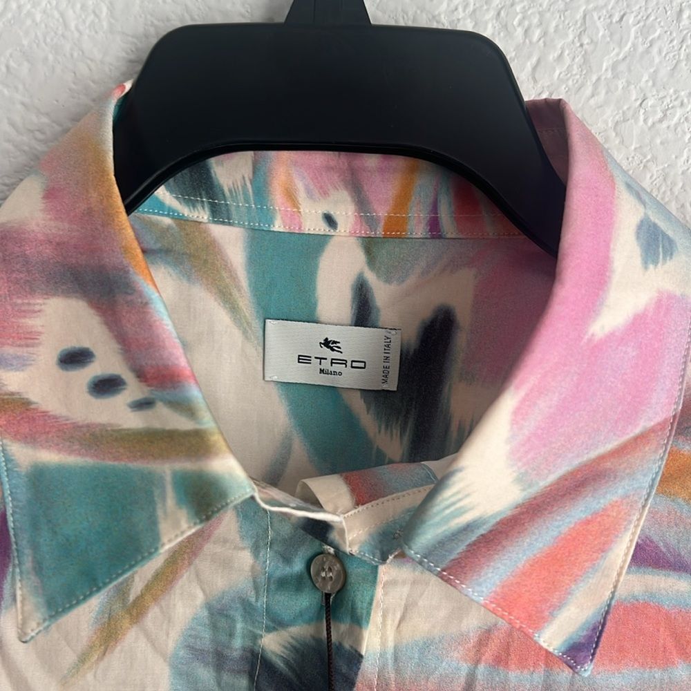 ETRO Milano Printed Button Front Shirt, NWT, Size 46 - Picture 10 of 15